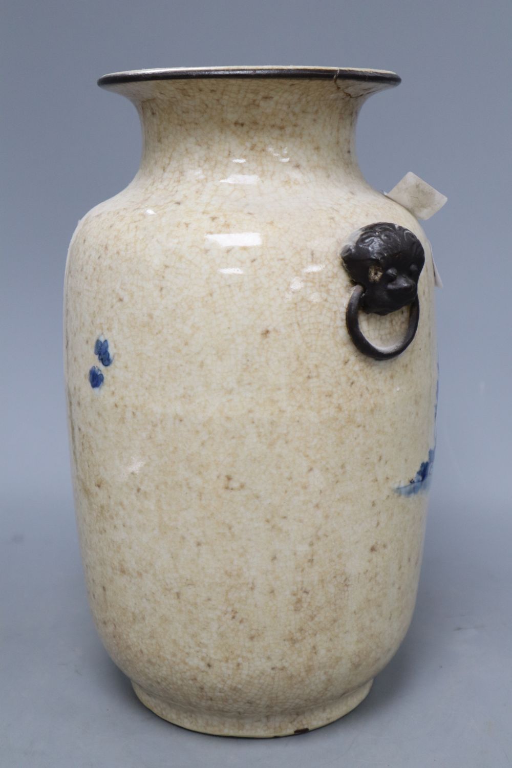 A Chinese blue and white crackleglaze vase c.1900, height 35cm